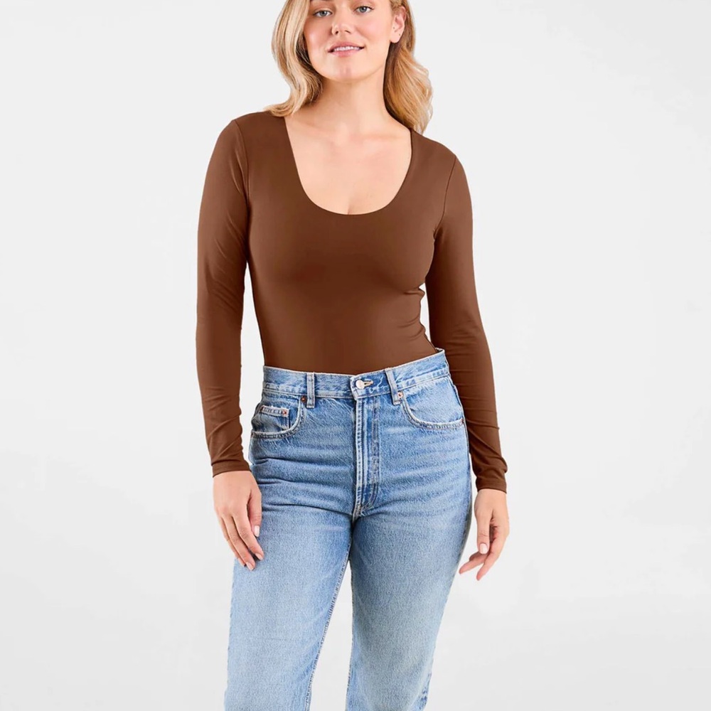NWOT Nuuds | long sleeve scoop neck bodysuit